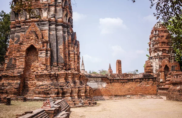 Ayutthaya Templom Romjai Wat Maha Hogy Ayutthaya Világörökség Thaiföld Ayutthaya — Stock Fotó