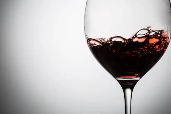 Vin Rouge Avec Bulles Dans Verre Vin Image Gros Plan — Photo