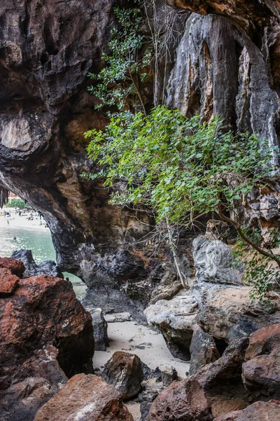 Вид Відомій Печері Франана Raylay Railay Beach Krabi Thailand — стокове фото