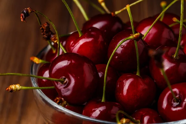 Bowl Fresh Red Cherries Healthy Food Concept — Stock Photo, Image