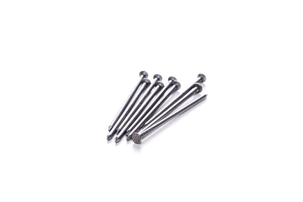 Photo Long Screws Awhite Empty Background — Stock Photo, Image