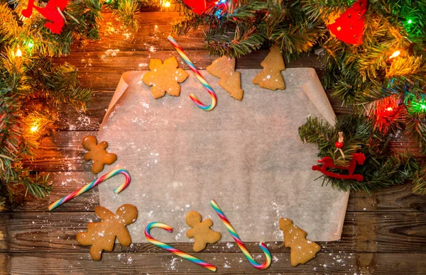 Рождественское Печенье Конфеты Столе Праздник — стоковое фото