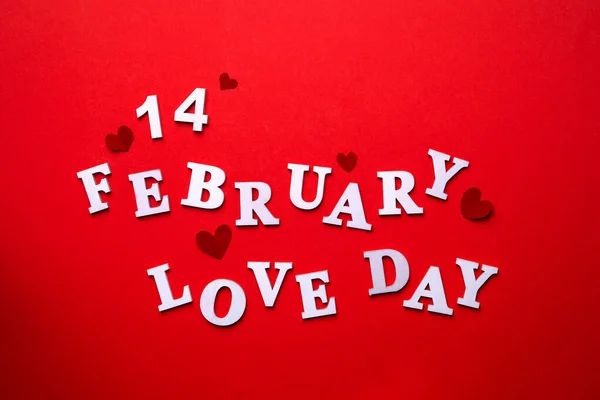 Dopisy Svatého Valentýna Červeném Pozadí Pojem Láska — Stock fotografie