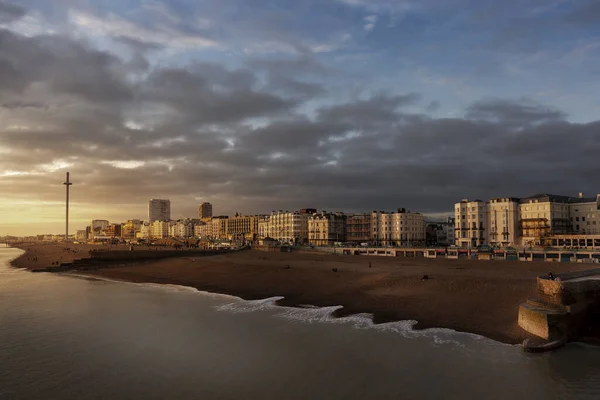 Pôr Sol Pastel Brighton Reino Unido — Fotografia de Stock