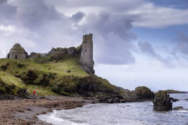 Dunure Kalesi, ayrshire kıyısında.