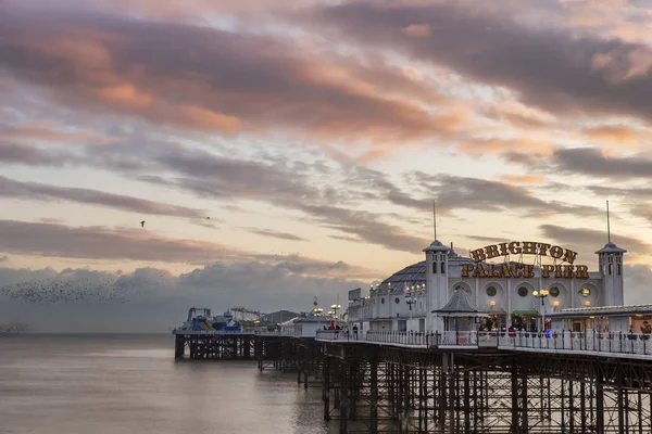 Gün batımında Brighton Sarayı İskelesi