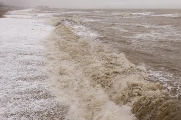 Gran Ola Marrón Rompiendo Brighton — Foto de Stock