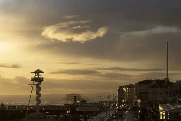 Nube Blanca Atardecer Brighton —  Fotos de Stock