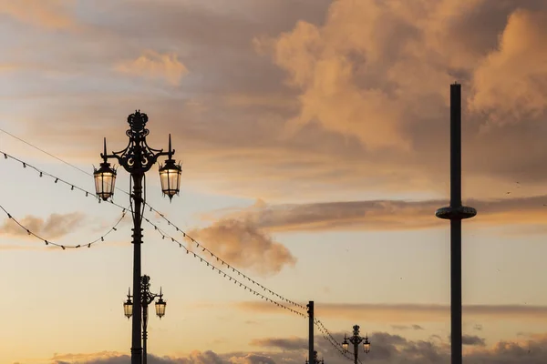 I360 Brighton Sunset Seagulls — Stock Photo, Image