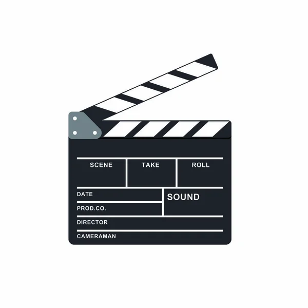 Clapperboard Vektor Izolovaný Bílém Pozadí — Stockový vektor