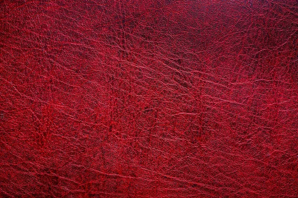 Close Red Leather Surface Texture Background — Stock Photo, Image