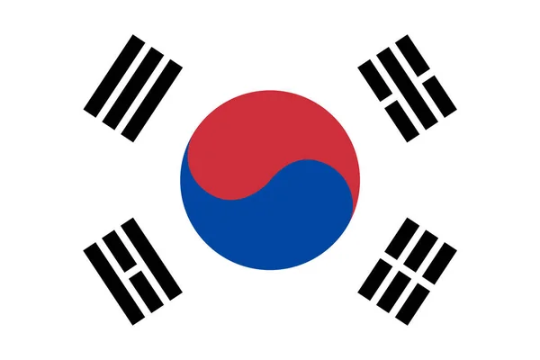 Bandera Corea Del Sur Ilustración Vector Eps10 — Archivo Imágenes Vectoriales