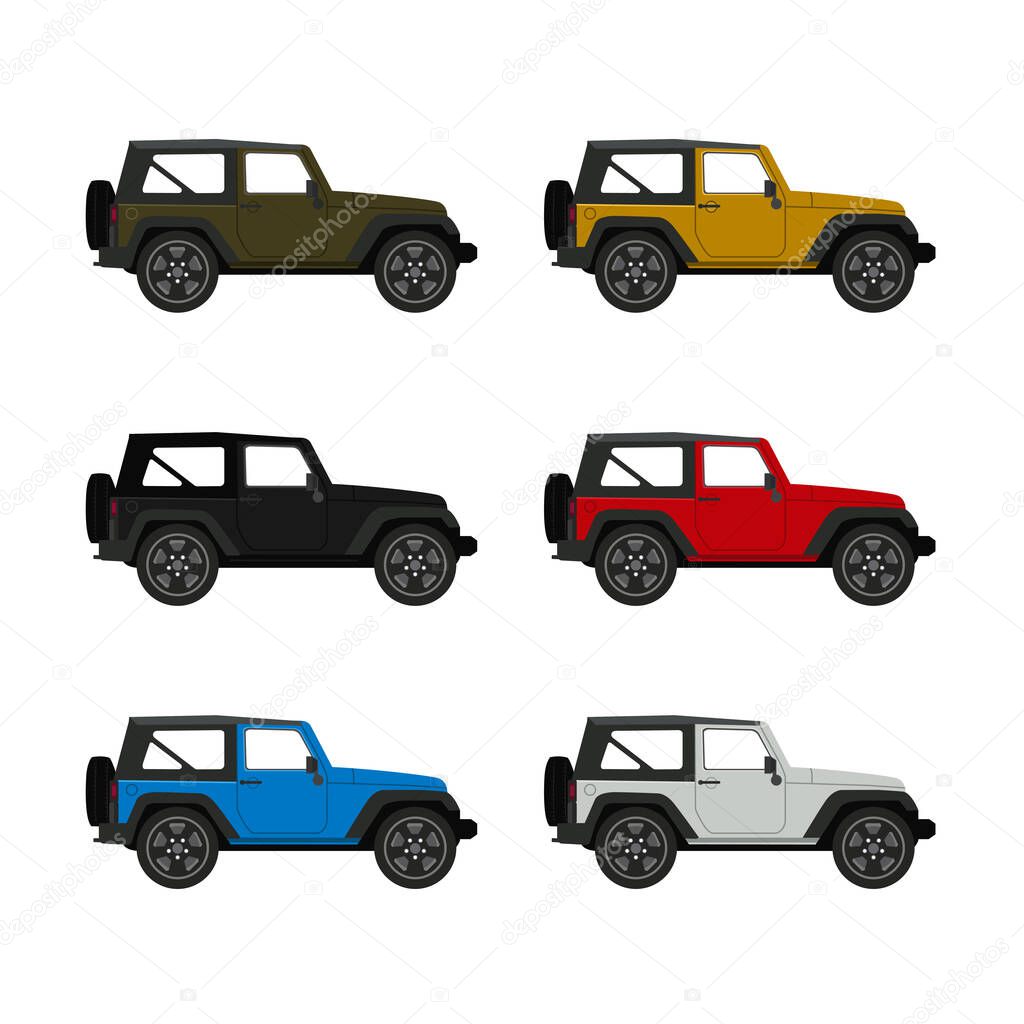collection of vintage car illustration vector eps10