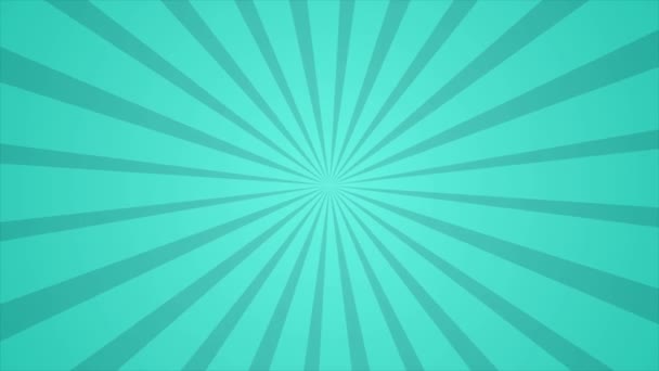Blue Sunburst Rotating Background Cartoon Sunburst Vintage Seamless Loop — Stock Video