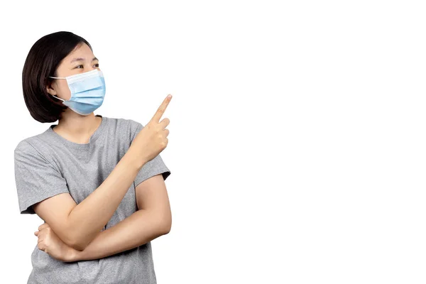 Asiatiska Kvinnor Bär Skydd Medicinska Masker För Att Förhindra Koronavirus — Stockfoto