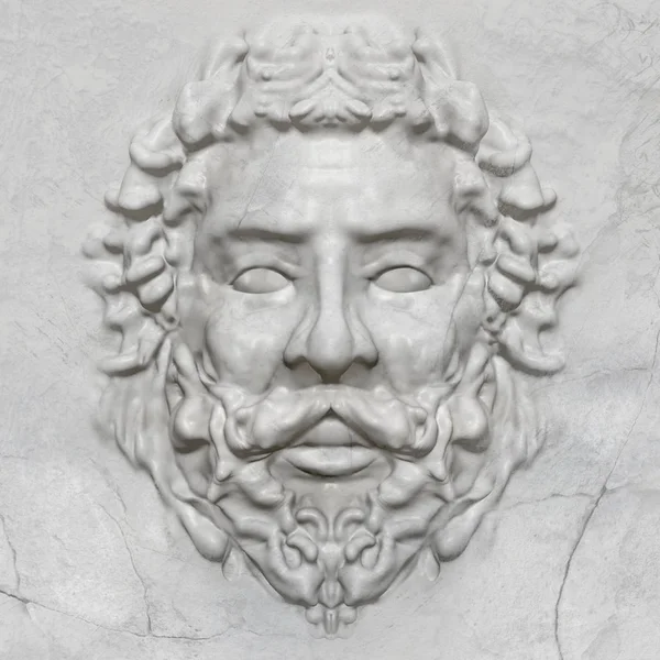 3D-model van een Griekse man bas-reliëf gezicht standbeeld. — Stockfoto