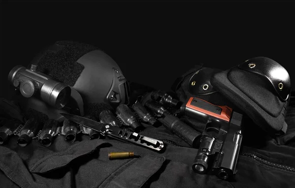 Tactical gear laying composition. — Stock Photo, Image