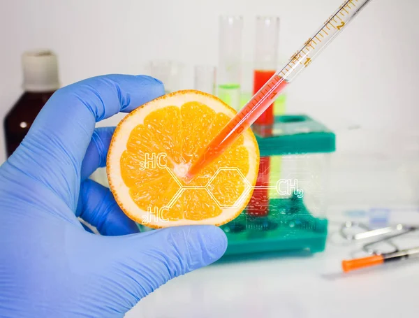 Inspección de laboratorio naranja . — Foto de Stock