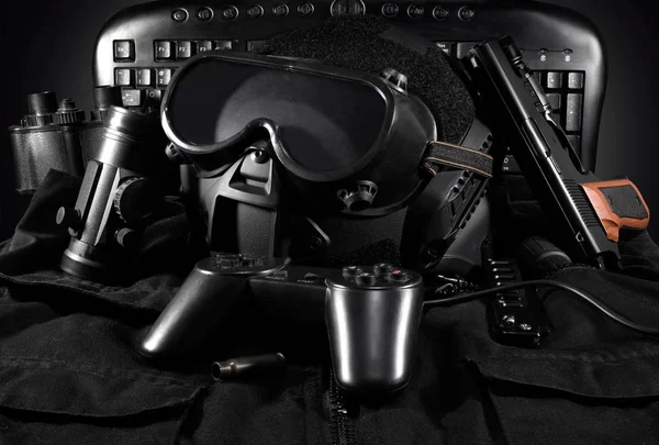 Tactical gear & gamepad. — Stock Photo, Image