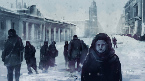 Leningrad siege illustration.
