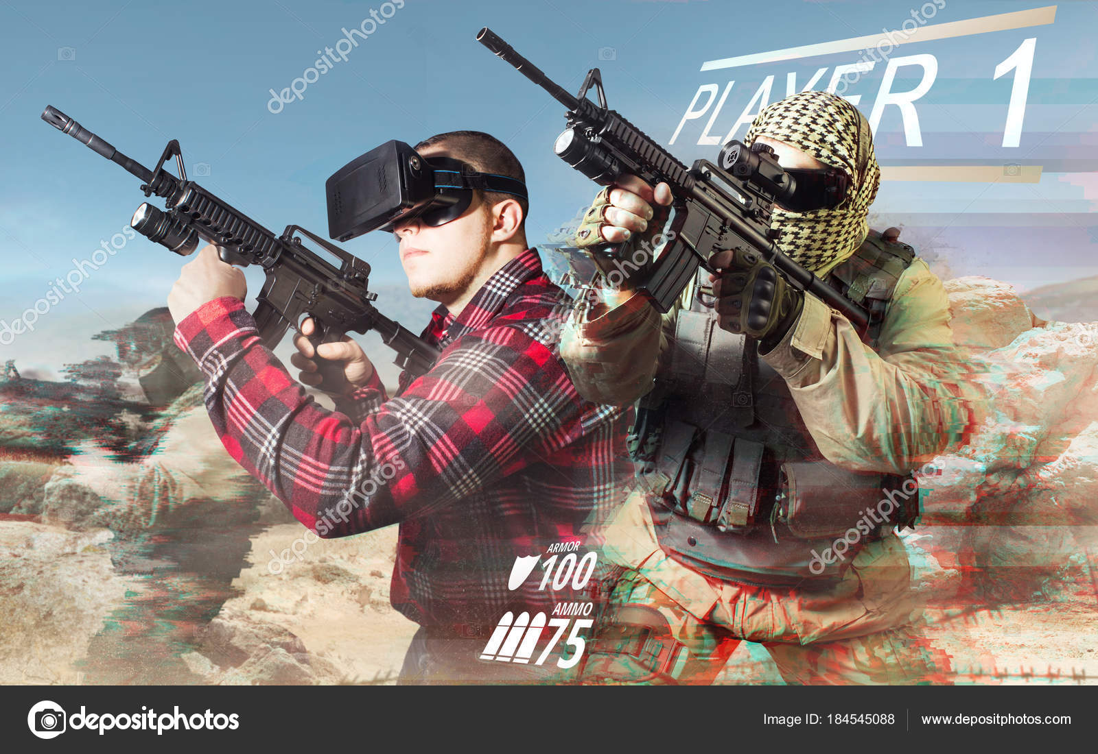 Gamer Jogar Jogo Guerra Mirando Rifle Automático Com Soldados Totalmente  fotos, imagens de © breakermaximus #184545088