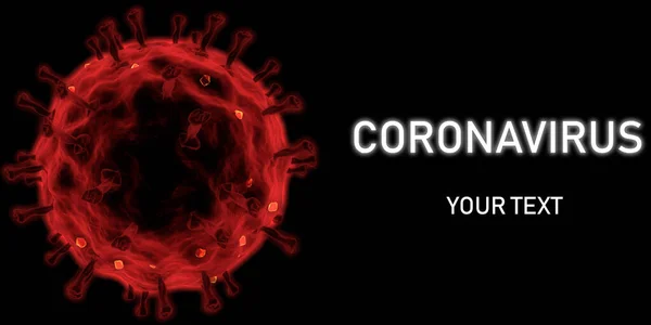 Coronavirus parçacığı, çizim. Yeni koronavirüs SARS-CoV-2 (daha önce 2019-CoV) Çin 'in Wuhan şehrinde ortaya çıkmıştır. Virüs hafif bir solunum hastalığına neden olur (Covid-19)