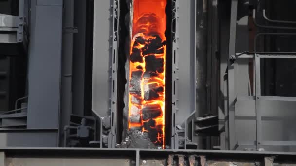 Heißes Koks Offenen Ofen Auf Einem Integrierten Stahlwerk Das Bereit — Stockvideo