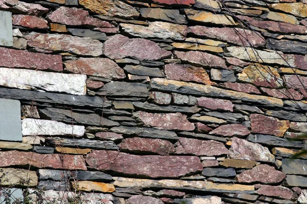 Камень Шифер Строят Стену Дома Районе Английского Озера — стоковое фото