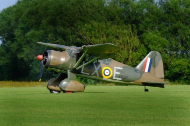 Westland Lysander, Westland Aircraft tarafından üretilen bir İngiliz askeri işbirliği ve irtibat uçağıdır. Doğu Kirkby. Hughnshire Hava Mirası Müzesi.