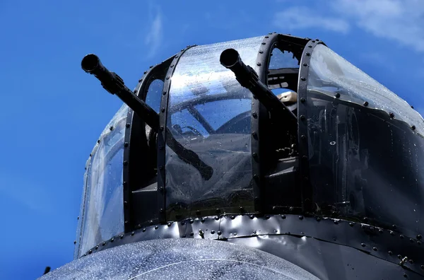 Nose Turret Avro Lancaster Twin Browning 303 Machine Guns Defense — Stock Photo, Image