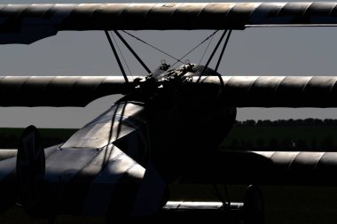 Fokker Dr.I. Fokker-Flugzeugwerke tarafından üretilen bir savaş uçağıdır. Doğu Kirkby. Lincoln Havacılık Vakfı. 2019. Bu bir taklit uçak..