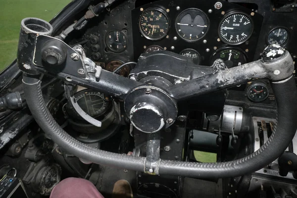 Cockpit Instruções Voo Bombardeiro Pesado Lancaster Bombardeiro Jane Lancaster East — Fotografia de Stock