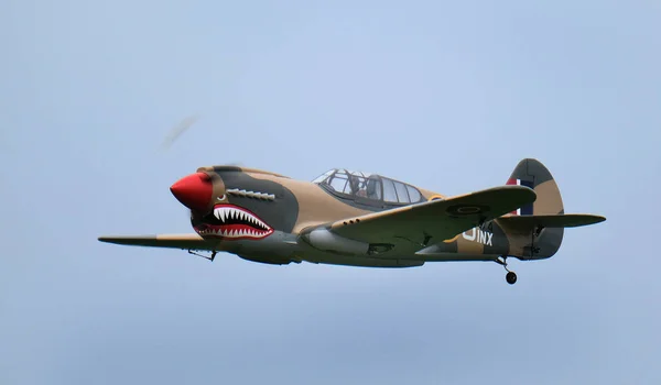 Modelowe Samoloty Curtis P40 Model Skali Warhawk Latający Spotkaniu Klubu — Zdjęcie stockowe