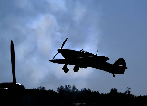 Hawker Hurricane Britský Jednomístný Stíhací Letoun Let Který Byl Navržen — Stock fotografie