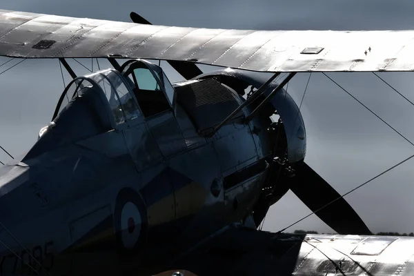 Gloster Gladiator Британским Биплан Истребителем Использовался Королевскими Ввс Военно Воздушными — стоковое фото