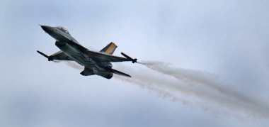 General Dynamics F-16 Fighting Falcon, General Dynamics tarafından ABD Hava Kuvvetleri (USAF) için geliştirilen tek motorlu süpersonik çok delikli savaş uçağıdır. Hava üstünlüğü gündüz dövüşçüsü.