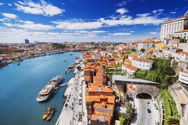 Porto Stad Och Vila Nova Gaia Med Floden Douro Portugal — Stockfoto