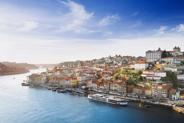 Cidade Porto Vila Nova Gaia Com Rio Douro Portugal — Fotografia de Stock