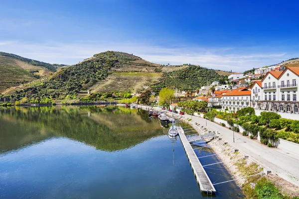 Cidade Pinhao Com Rio Douro Vinhas Vale Douro Portugal — Fotografia de Stock
