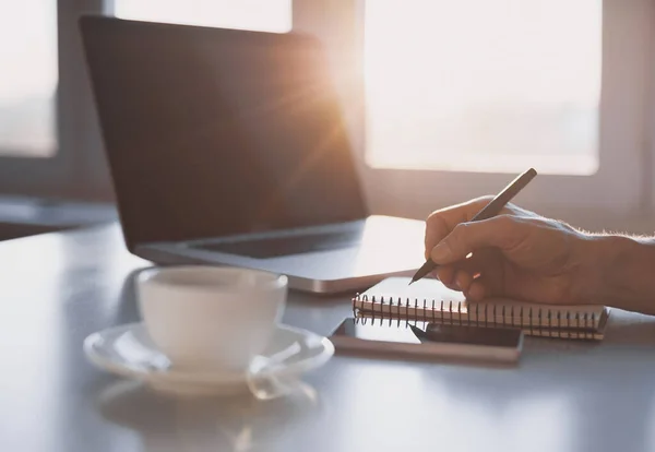 Journalist Eller Affärsman Planering Journalistik Utveckling Finans Affärsstrategi Koncept — Stockfoto