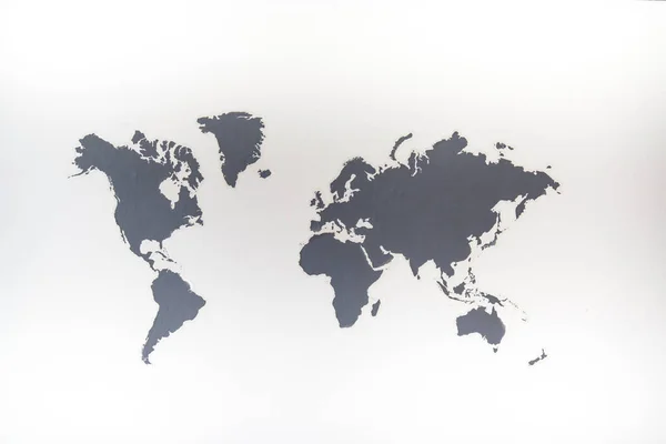 World map on white background with grey
