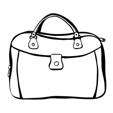 World Buy Nothing günü için çantanın vektör çizimi aşırı tüketim kavramını gösteriyor. Alışveriş için ekonomik yaklaşımın sembolü. Beyaz arkaplanda el çizimi simgesi izole edildi.