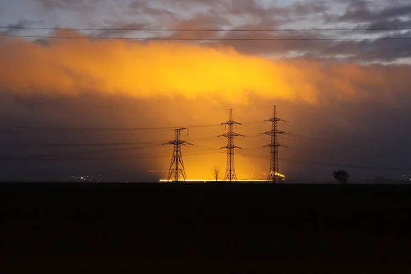 electrical in magic sunset light