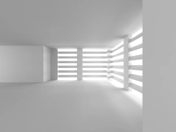 창문이 있는 텅 빈 흰 방 — 스톡 사진