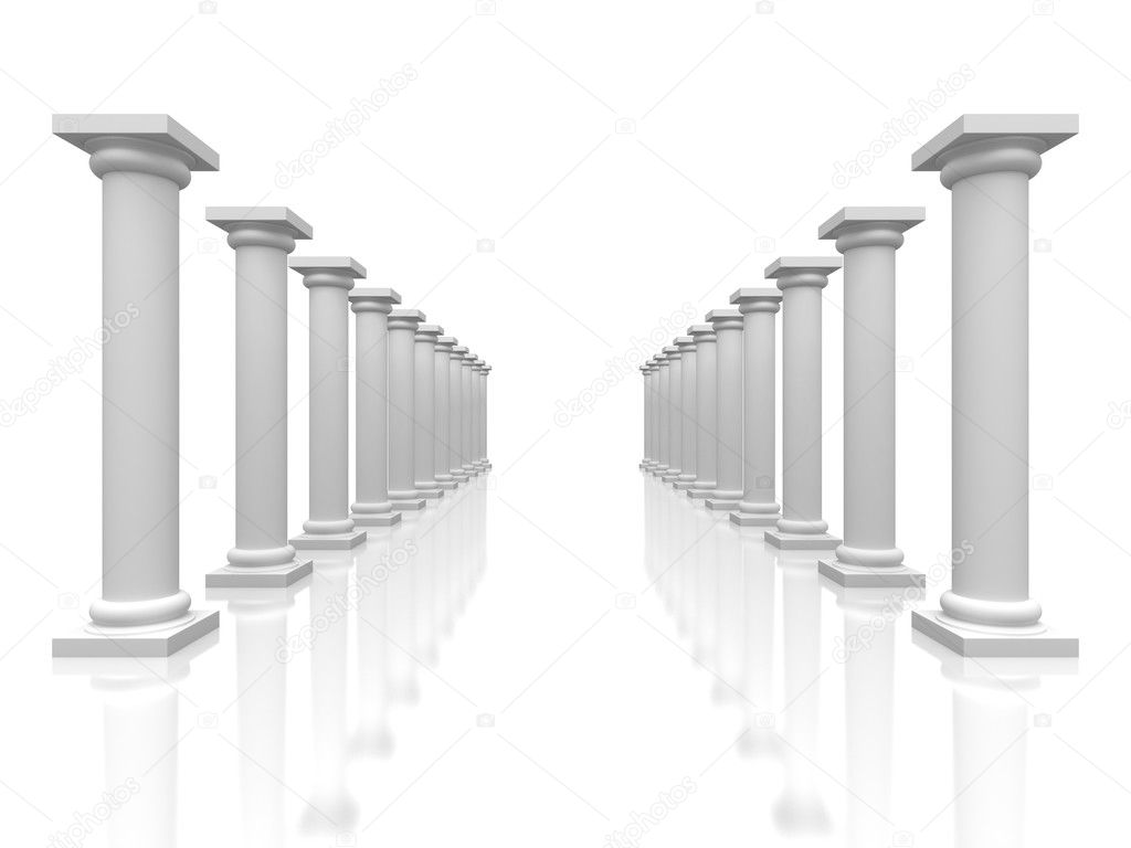 Abstract Column White Architecture Background