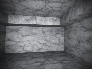 Karanlık beton boş oda 