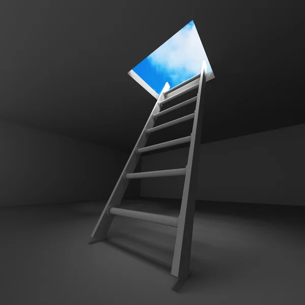 Leiter aus dunklem Keller — Stockfoto