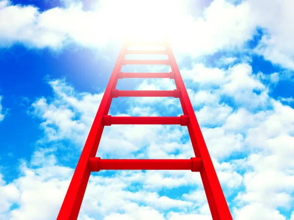 Erfolgreiche rote Leiter — Stockfoto