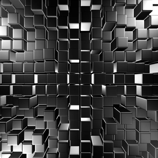 Fundo de parede de cubos de prata metálico escuro — Fotografia de Stock