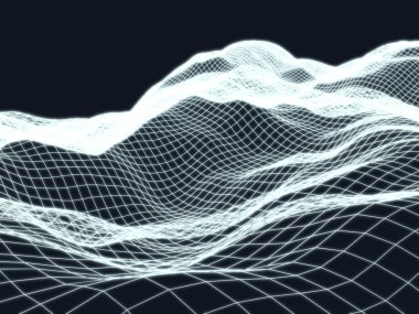 Wireframe landscape topology background clipart